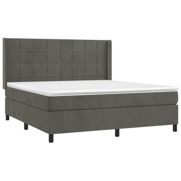 Lattsäng - Exklusiv Hem - 160x200 cm - LED-belysning - Mörkgrå sammet