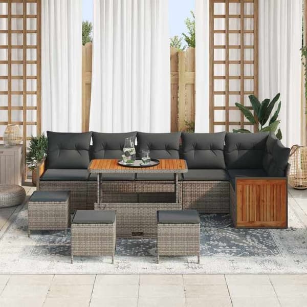 Maison Exclusive - 10 hengen puutarhakalustesarja 10 kpl Harmaa