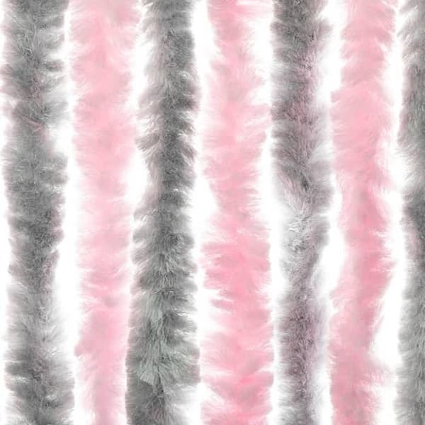 Maison Exclusive - Grå sølv og lyserød fluegardin 100x220 cm chenille
