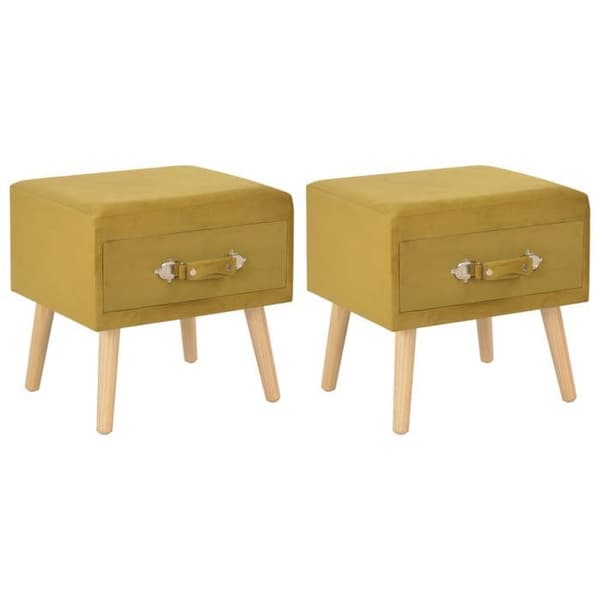 Maison Exclusive - Sängbord 2 st Senap 40x35x40 cm Sammet Senap