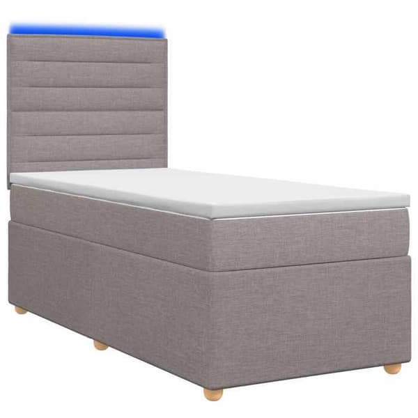 Maison Exclusive - Boxspring seng med madras Taupe 90 x 200 cm Stof