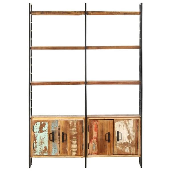 Maison Exclusive - Bibliotek 4 niveauer 124x30x180cm Solid genbrugs træ