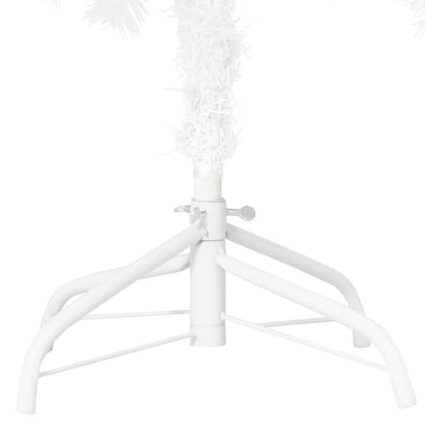 Konstgjord julgran - EXKLUSIV HEM - 150 cm - Förbelyst LED - Vit - Kulor & stålbas Vit