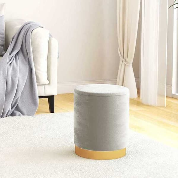 Maison Exclusive - Rund förvaringspall Ljusgrå Sammet 31 x 37 cm Ljusgrått