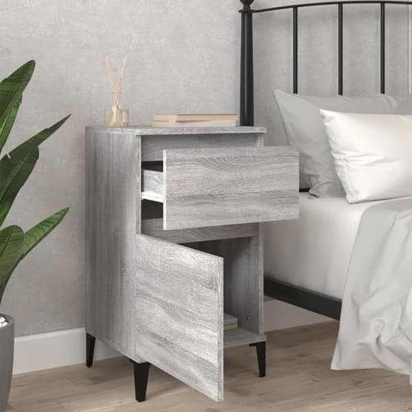 Maison Exclusive - Sonoma harmaa yöpöytä 40x35x70 cm Sonoma grå
