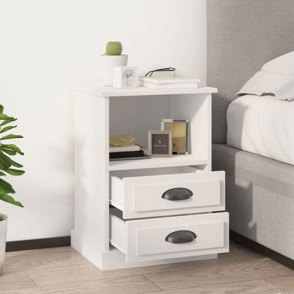 Maison Exclusive - Sängbord vit 43x36x60 cm Vit