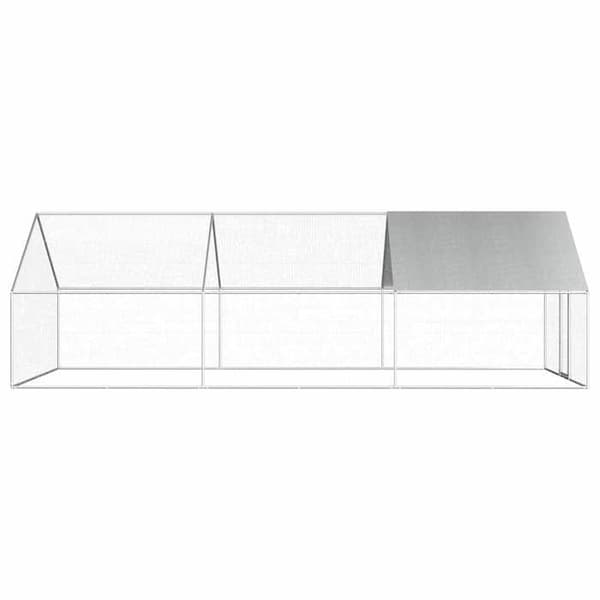 Exklusivt hus - Utomhus hönshus 2,75 x 6 x 1,92 m Galvaniserat stål Silverram; grått tak