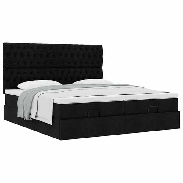 Maison Exclusive - Ottoman sengestel med sort madras 160x200 cm stof