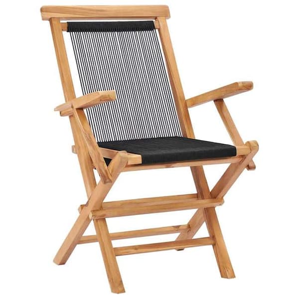 Maison Exclusive - Fällstolar (2 stycken) i massivt teakträ och rep Ospecificerad