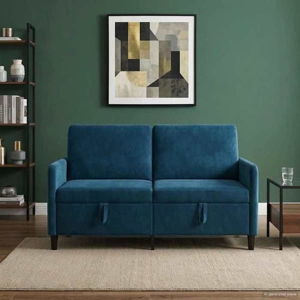 Maison Exclusive - Soffa med förvaring Blå 152 x 78 x 87 cm Polyester