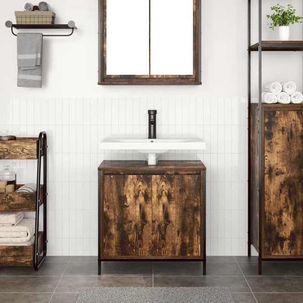Maison Exclusive - Badrumsmöbel handfat ek rökig 60x34,5x60 cm