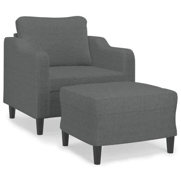 Maison Exclusive - Tuoli jalkatuella Tummanharmaa 60 cm Kangas