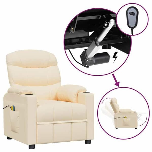 Maison Exclusive - Elektrisk massage stol Creme Stof
