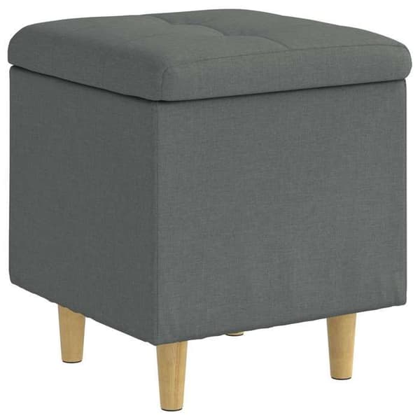 Maison Exclusive - Ottoman med förvaring Mörkgrå 40 x 40 x 45 cm tyg
