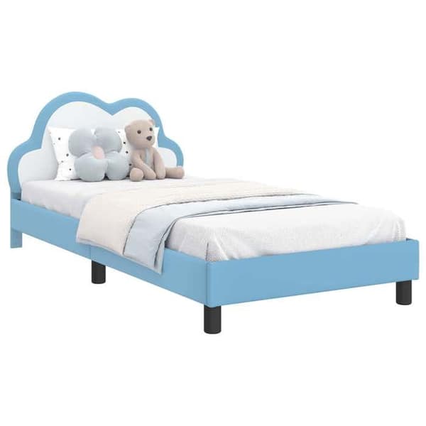 Maison Exclusive - Sengestel til børn med blåt hovedgærde 90 x 190 cm PU Blå