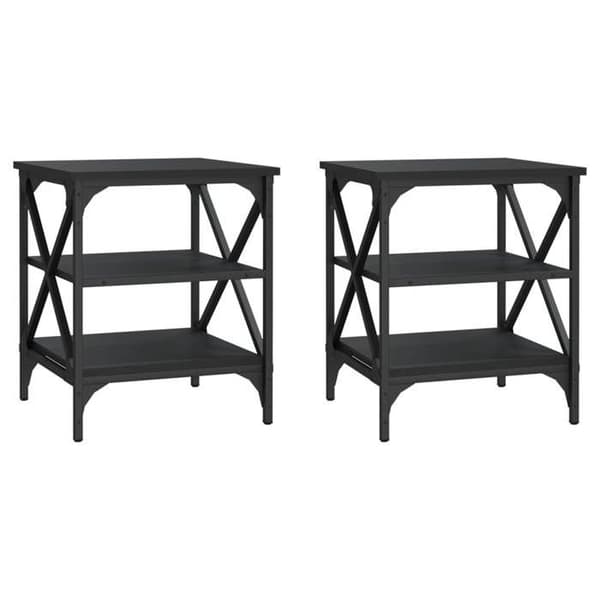 Maison Exclusive - 2 stk. Sort sideborde 40x42x50 cm Ingeniørtræ Svart