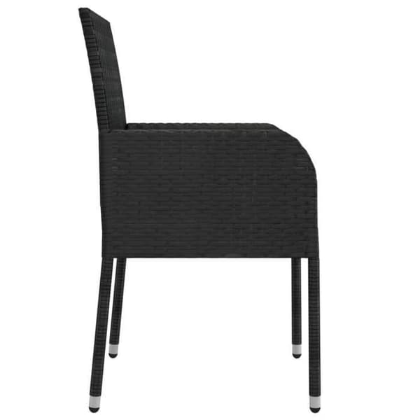 Maison Exclusive - Trädgårdsstolar set om 4 med kuddar, flätad resin, svart Svart