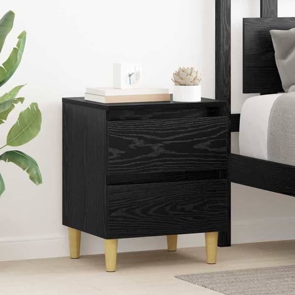 Maison Exclusive - Sengeskab Sort eg 40 x 35 x 50 cm Ingeniørtræ