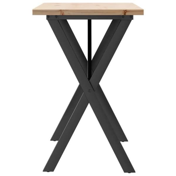 Spisebord - EKSKLUSIV HUS - X-ramme - massiv fyrretræ - rektangulær 100x50x75,5 cm