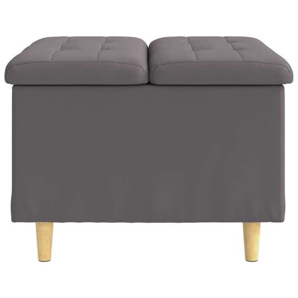 Maison Exclusive - Ottoman med förvaring Grå 60 x 60 x 45 cm Syntetläder