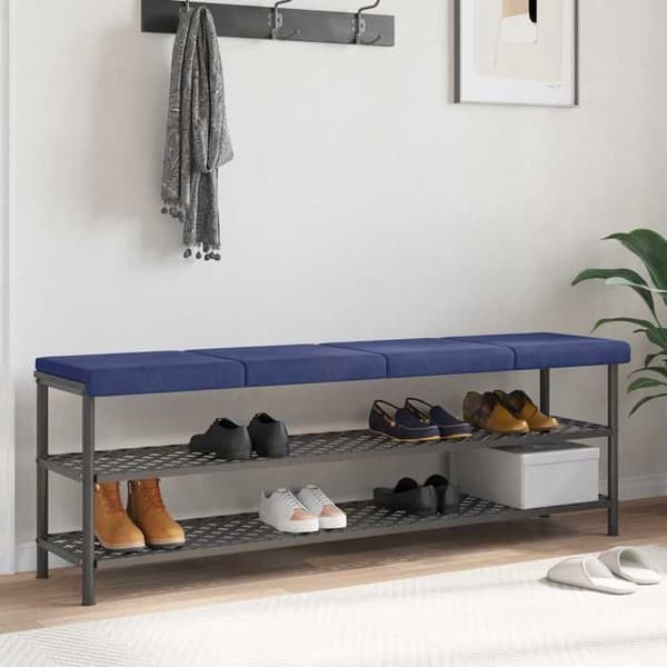 Maison Exclusive - Bänkdyna 4 st Sammet Blå djup 35 cm