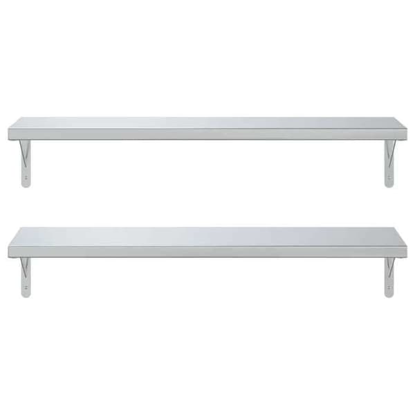 Maison Exclusive - Væghylder 2 stk 100x30 cm sølvfarvet rustfrit stål