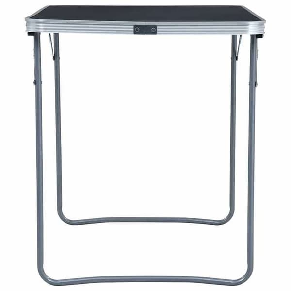 Campingbord - EXKLUSIV HEM - 80x60 cm - Fällbart - Pulverlackerad metallram - Ingenjörsträ Grå