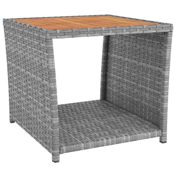 Puutarhakalusteet - Maison Exclusive - 3 kpl - harmaa polyrottinki - akasiapöytä