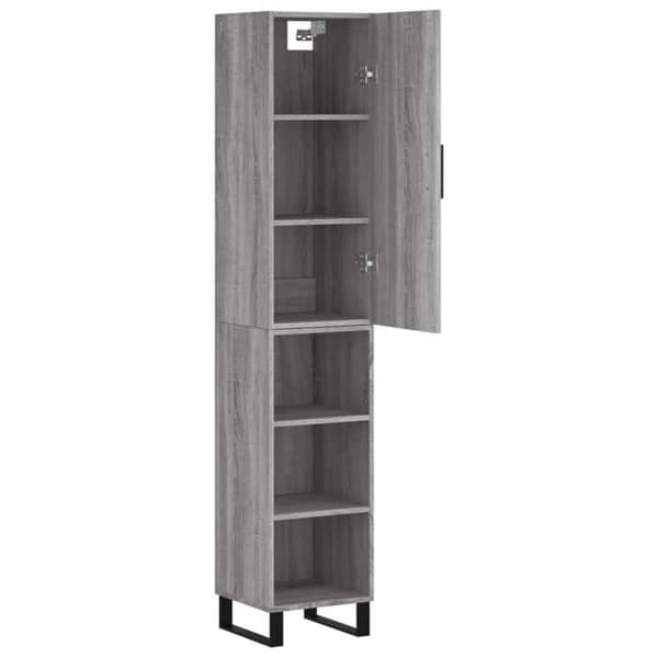 Maison Exclusive - Buffé hög Sonoma grå 34,5x34x180 cm Ingenjörsträ Sonoma grå