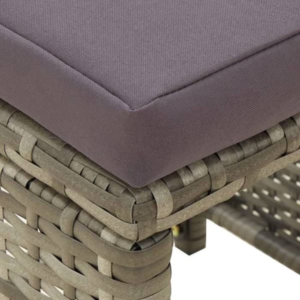 Maison Exclusive - Trädgårdsstolar set om 4 med kuddar, flätad resin, grå