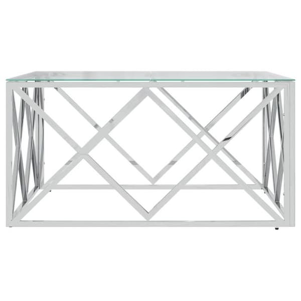 Bord - EKSKLUSIV HUS - 80 x 80 x 40 cm - Rustfrit stål - Glasplade - Firkantet