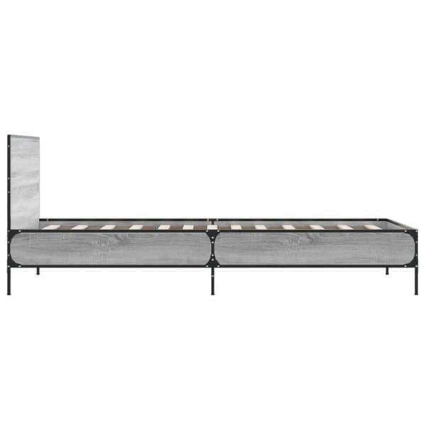 Sengestel - EKSKLUSIV HUS - 100x200 - Sonoma grå - Spånplader - Robuste metalben sonoma grå