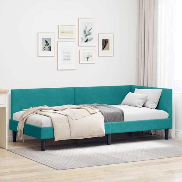 Maison Exclusive - Vinkel sengestel Turquoise 80 cm x 200 cm Velour