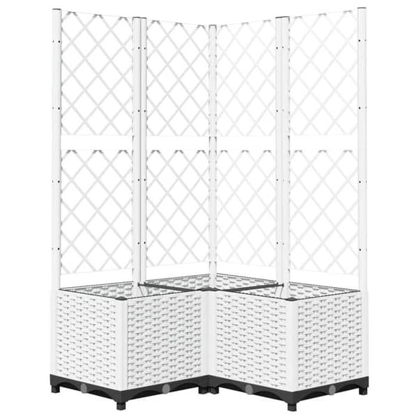 Maison Exclusive - Blomlåda med spaljé Vit 80x80x136 cm PP Vit
