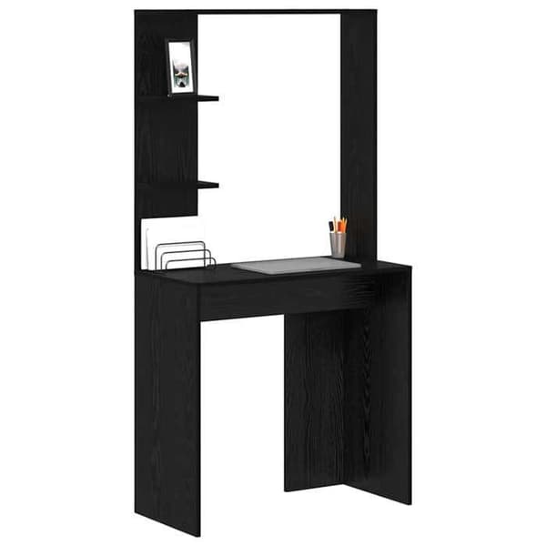 Maison Exclusive - Kontor Sort egetræ Ingeniørtræ 78,5 x 37 x 154,5 cm svart ek