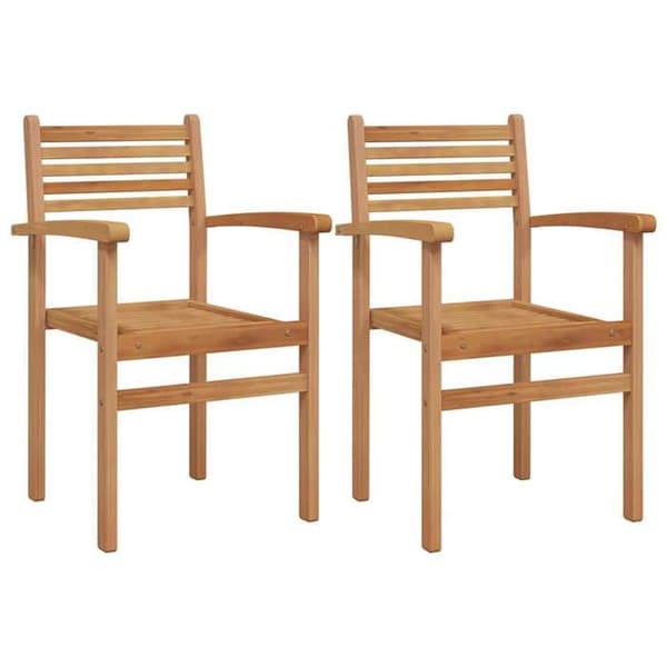 Trädgårdsstol - EXKLUSIV HEM - Rustik chic - Massiv teak - Brun - Set om 2 delar brun
