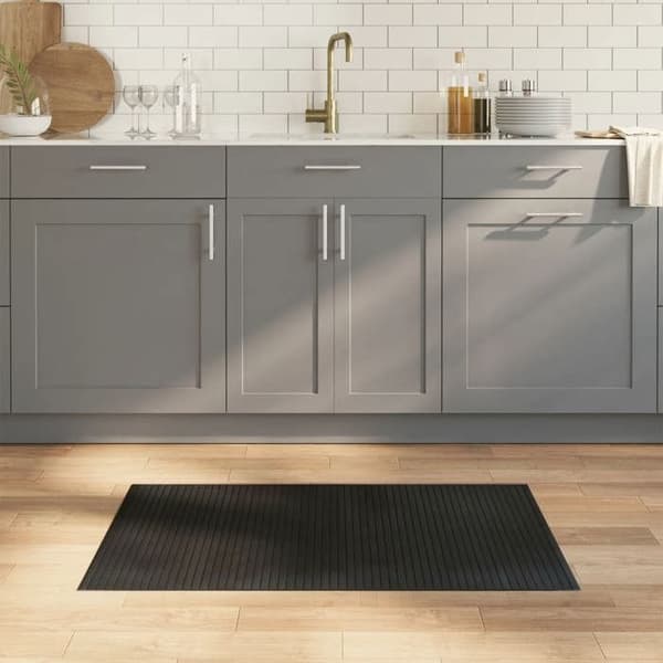 Maison Exclusive - Musta suorakulmainen matto 60x100 cm bambusta