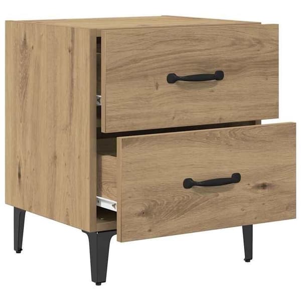 Maison Exclusive - Håndlavet egetræssengskab 40 x 35 x 47,5 cm