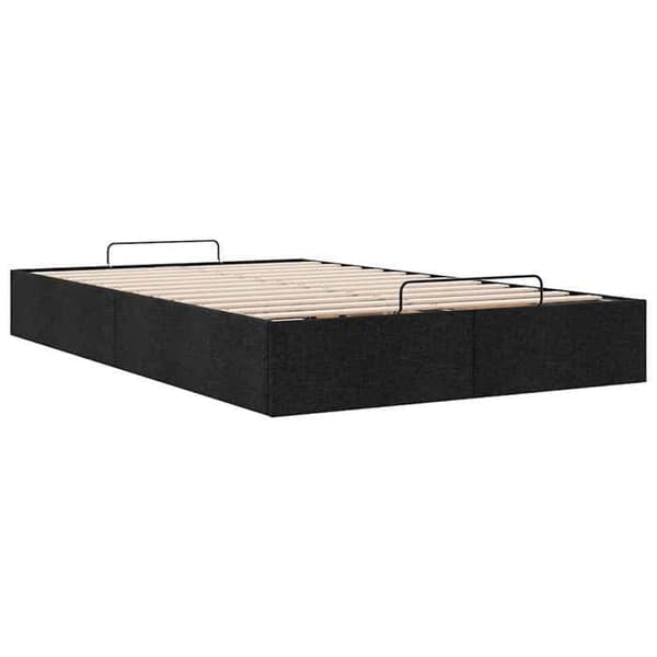 Sengestel ottoman - EKSKLUSIV HUS - 120x200 cm - Sort - Polyesterstof - Hydraulisk løft Svart
