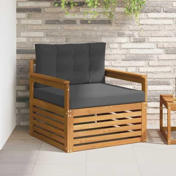 Udendørs sofa - EKSKLUSIV HUS - Massiv akacie - Polyesterfyld - Lakeret finish - Modulær