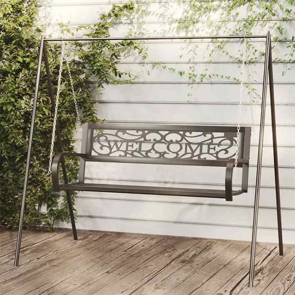 Maison Exclusive - Trädgårdsbalans 125 cm Stål och plast Svart