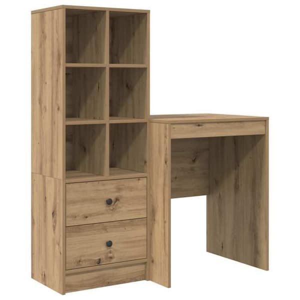 Maison Exclusive - Håndlavet egetræskontor 105,5 x 50 x 127 cm 2 stk. brun