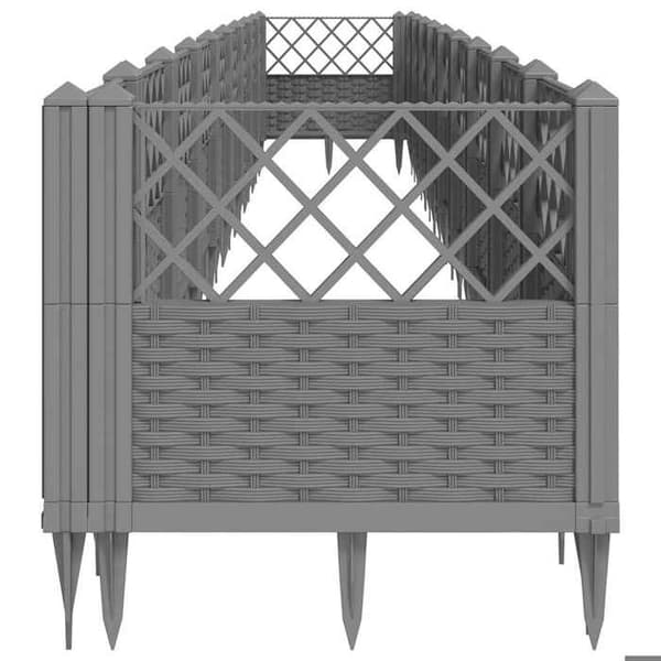 Maison Exclusive - Blomlåda med ljusgrå pinnar 363,5x43,5x43,5 cm PP