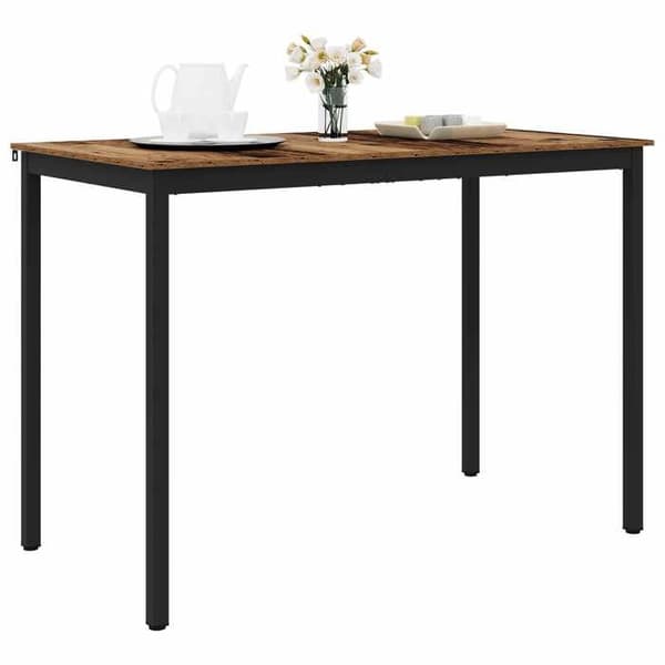 Matbord - EXKLUSIV HEM - Rektangulär 80–150 cm - Ingenjörsträ - Metallstruktur - Brun