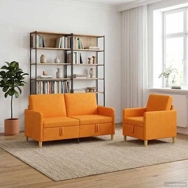 Maison Exclusive - Sofa med opbevaring 2 stk Mørk gul Polyester
