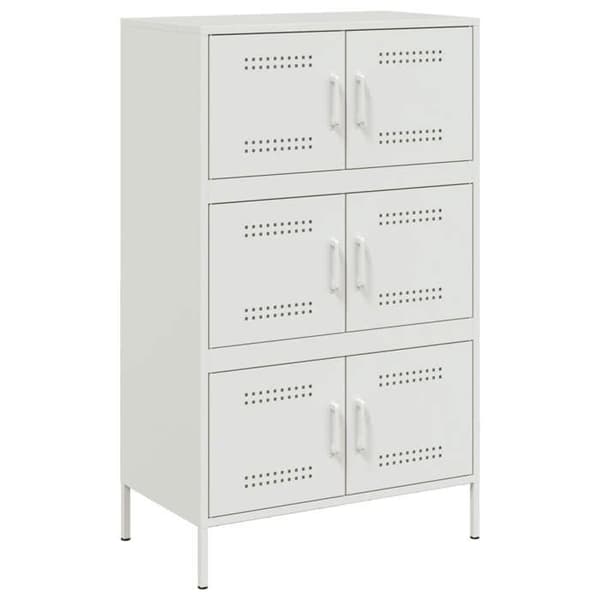 Maison Exclusive - Hvid buffet 68x39x113 cm stål Vit