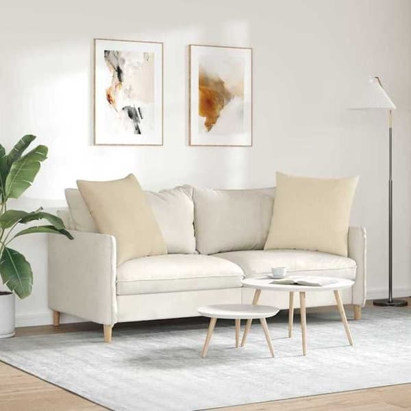 Maison Exclusive - Soffkuddar 2 st tyg Kräm 60 x 60 cm Grädde