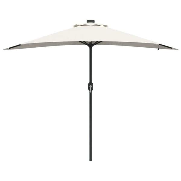 Trädgårdsparasol - MAISON EXCLUSIVE - 294x150x223 cm - Polyester & stål - Fällbar - Solenergi LED Sand