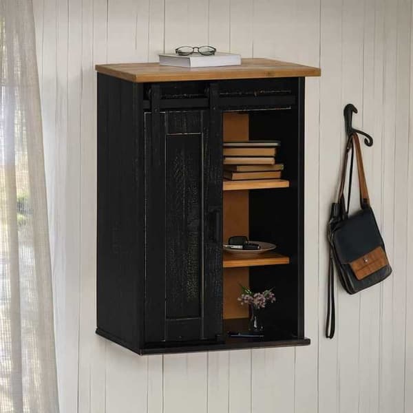 Maison Exclusive - HALDEN sort skydedørsskab 49x22,5x70 cm