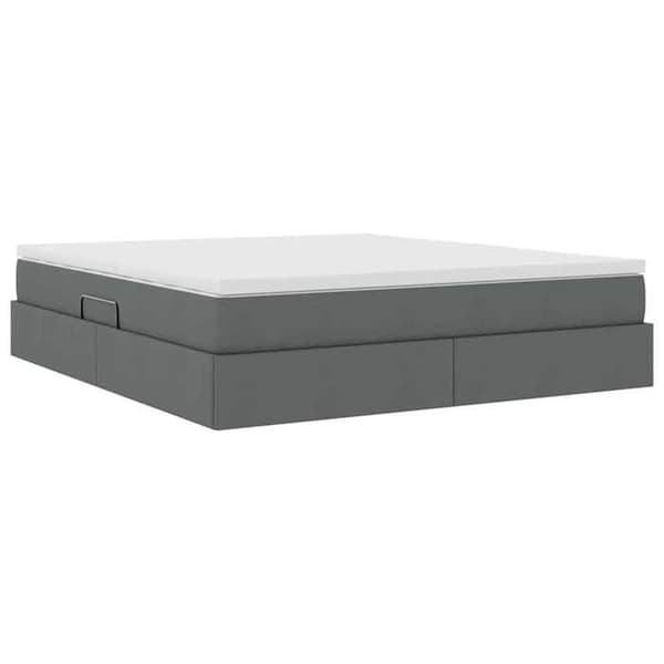 Sängram med madrass - EXKLUSIV HEM - 160x200 - Mörkgrå - Polyester - Hydraulisk förvaring Mörkgrå